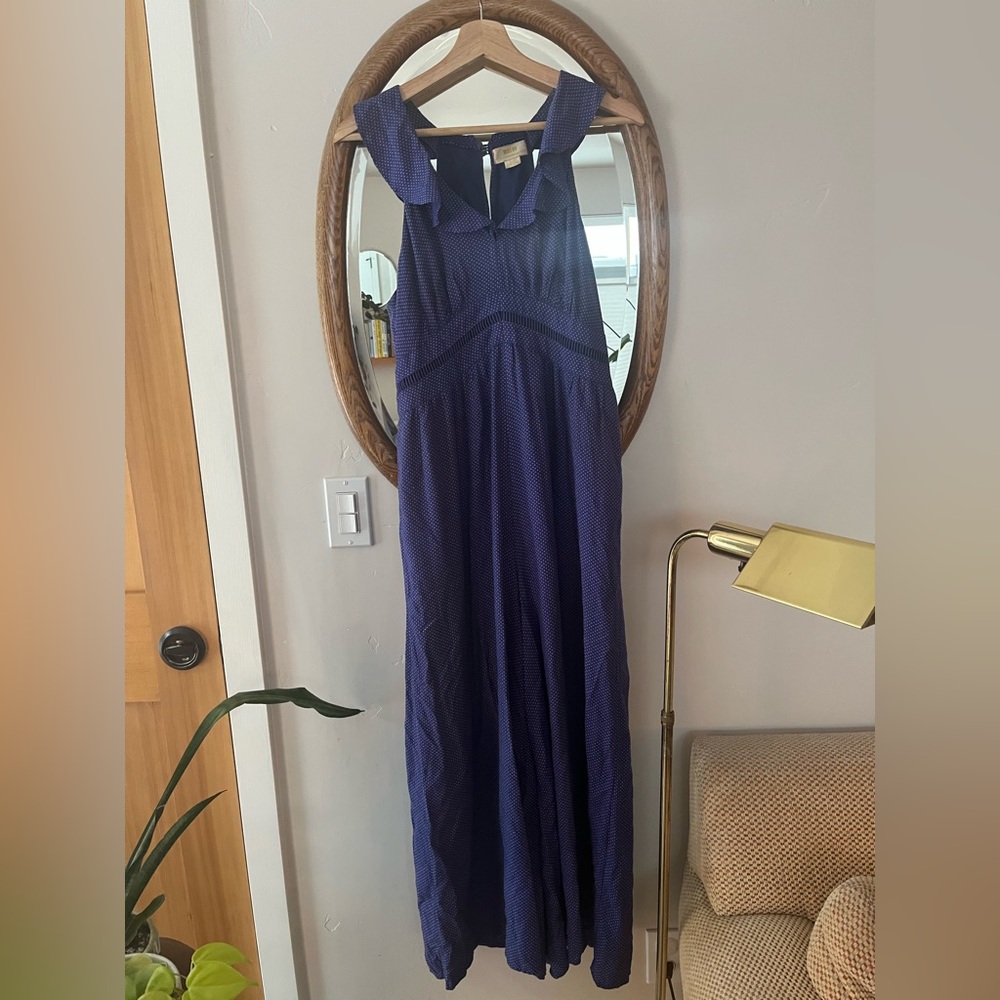 Maeve Anthropologie Ruffle Dot Jumpsuit